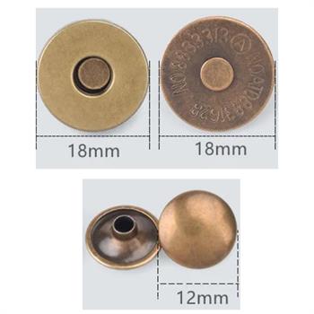 5 Adet Perçinli Çanta Mıknatısı, 18mm