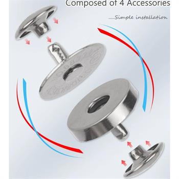 5 Adet Perçinli Çanta Mıknatısı, 18mm