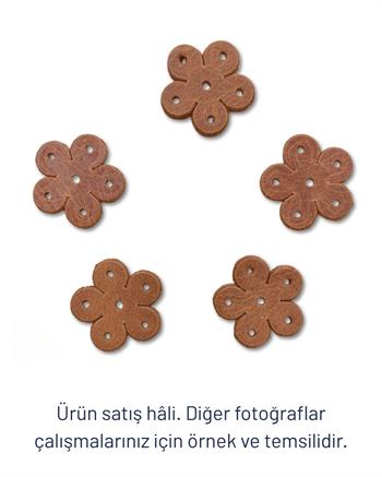 5 Adet Puantiye Deri Süs Aksesuar, Deri Hobi Çanta Cüzdan Bileklik Detay Deri Parçası, 22 mm