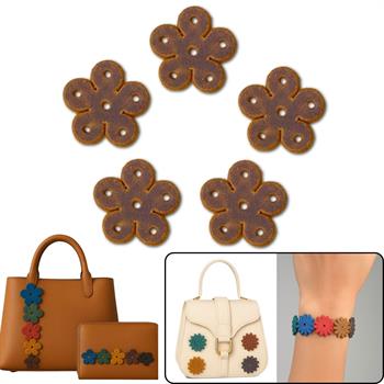 5 Adet Puantiye Deri Süs Aksesuar, Deri Hobi Çanta Cüzdan Bileklik Detay Deri Parçası, 22 mm