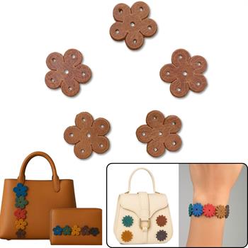 5 Adet Puantiye Deri Süs Aksesuar, Deri Hobi Çanta Cüzdan Bileklik Detay Deri Parçası, 22 mm