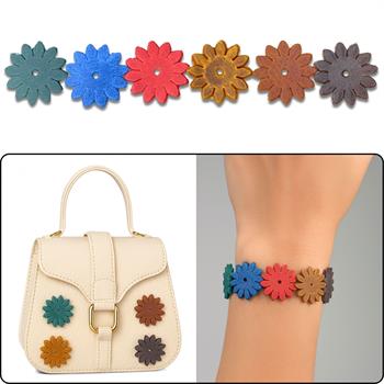 5 Adet Yonca Deri Süs Aksesuar, Deri Hobi Çanta Cüzdan Bileklik Detay Deri Parçası, 22 mm