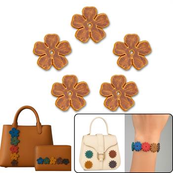 5 Adet Yonca Deri Süs Aksesuar, Deri Hobi Çanta Cüzdan Bileklik Detay Deri Parçası, 22 mm