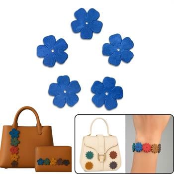 5 Adet Yonca Deri Süs Aksesuar, Deri Hobi Çanta Cüzdan Bileklik Detay Deri Parçası, 22 mm