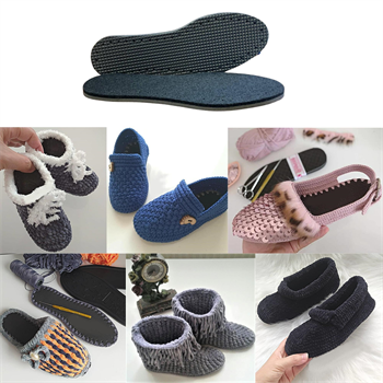 6 Çift Siyah Yün Keçe Panduf Patik Tabanı Hobi Örgü Taban