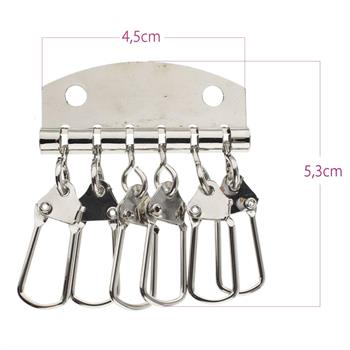 6 Kancalı Metal Anahtarlık Tokası, Diy Kendin Yap Anahtarlık Aksesuarı, Nikel, 1 Adet