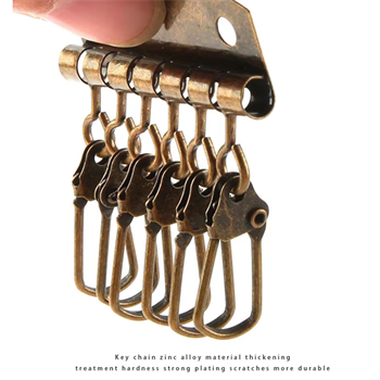6 Kancalı Metal Anahtarlık Tokası, Diy Kendin Yap Anahtarlık Aksesuarı, Antik, 1 Adet