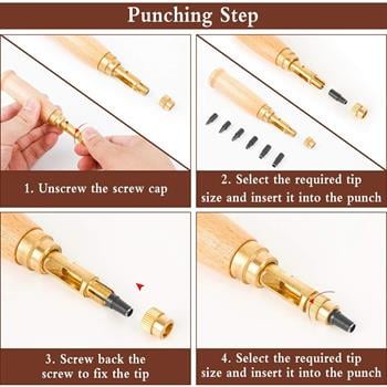 6lı Otomatik Dönerek Delik Delme Zımba Set, Screw Punch