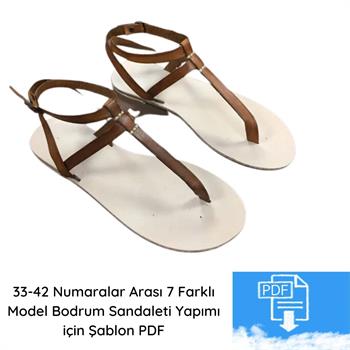 7 Farklı Model Bodrum Sandaleti Yapımı için Şablon PDF, No:33-42