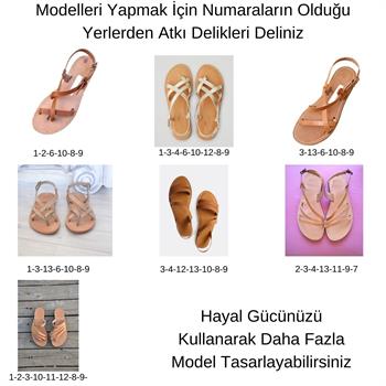 7 Farklı Model Bodrum Sandaleti Yapımı için Şablon PDF, No:33-42