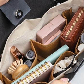 9 Bölmeli Kadın Çanta İçi Düzenleyici Organizer, Makyaj Organizeri ve Kolay Çanta Değiştirme Yardımcısı