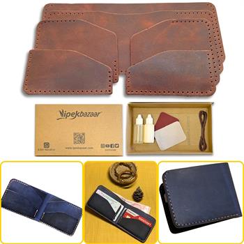 Ahlat Yatay Hakiki Deri Cüzdan Kendin Yap Seti, Diy Parça Deri Hobi Kit