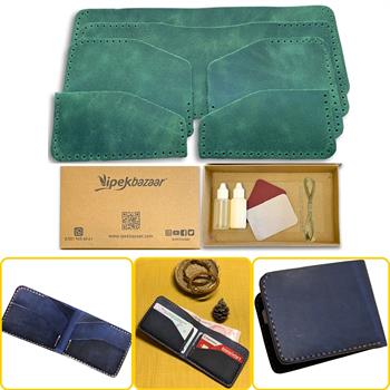 Ahlat Yatay Hakiki Deri Cüzdan Kendin Yap Seti, Diy Parça Deri Hobi Kit