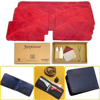 Ahlat Yatay Hakiki Deri Cüzdan Kendin Yap Seti, Diy Parça Deri Hobi Kit