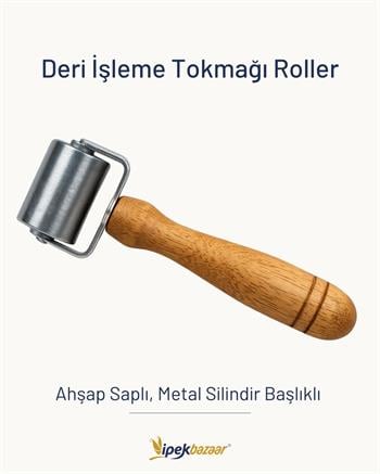 Ahşap Saplı, Metal Silindir Başlıklı Deri İşleme Tokmağı Roller
