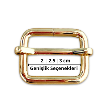 Altın Sarısı Sürgülü Çanta Ayar Halkası, Metal Askı Tokası,1 Adet