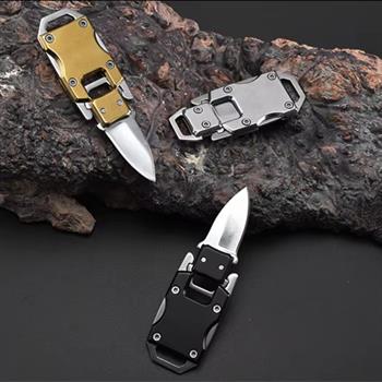 Anahtarlık / Paracord Bileklik İçinTransformers Bıçaklı Klips, Paslanmaz Çelik 1 Adet, Siyah/Krom