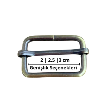 Antik Sürgülü Çanta Ayar Halkası, Metal Askı Tokası,1 Adet