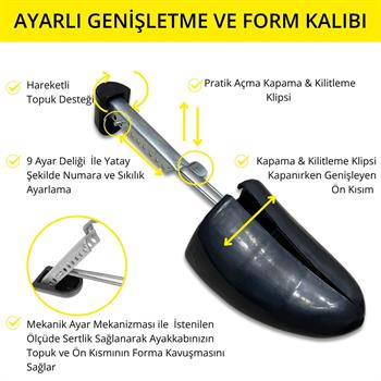 Ayakkabı Genişletme ve Form Kalıbı, Pratik Ayarlanabilir, 1 Çift