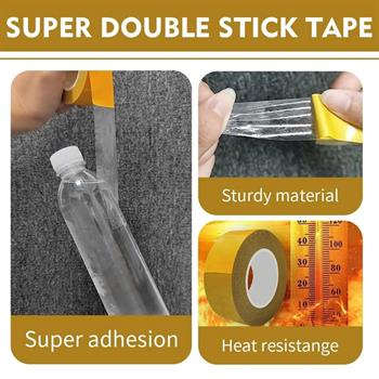 Çift Taraflı Şeffaf Bant, 10 mm-25 Metre, İnce - Şeffaf, Deri Hobi Uğraşı vs için, 1 Adet