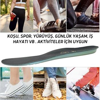 Comfort Deri Ayakkabı Tabanı, Ortopedik Ayakkabı Tabanlığı, Ark Takviyeli İçe Basma Tabanlık, Siyah 