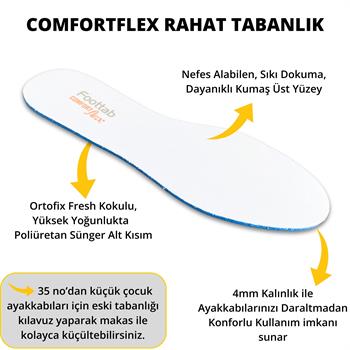 Beyaz Comfortflex Rahat Spor Ayakkabı Tabanı, Kadın, Erkek, Çocuk Için Yumuşak Tabanlık, 1 Çift