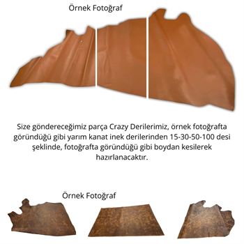 Crazy Deri Orange-1.6 mm, Deri Hobi Uğraşı İçin Hakiki Parça Deri 