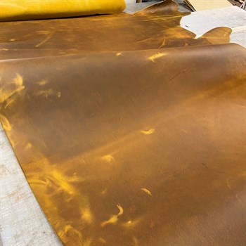 Crazy Deri Sarı-1.6 mm, Deri Hobi Uğraşı İçin Hakiki Parça Deri 