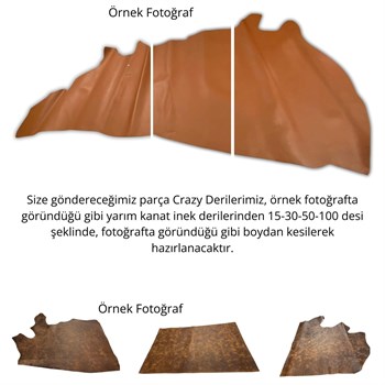 Crazy Deri Siyah-1.6 mm, Deri Hobi Uğraşı İçin Hakiki Parça Deri 