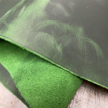 Crazy Deri Yesil -1.6 mm, Deri Hobi Uğraşı İçin Hakiki Parça Deri 