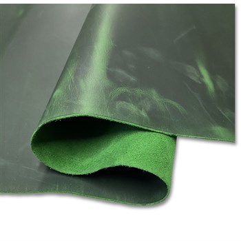 Crazy Deri Yesil -1.6 mm, Deri Hobi Uğraşı İçin Hakiki Parça Deri 