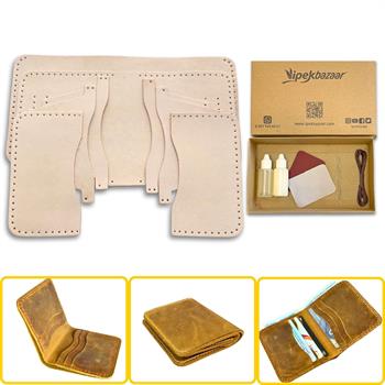 Dara 6 Kartlı Hakiki Deri Cüzdan Kendin Yap Seti, Diy Parça Deri Hobi Kit