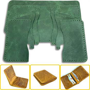 Dara 6 Kartlı Hakiki Deri Cüzdan Kendin Yap Seti, Diy Parça Deri Hobi Kit