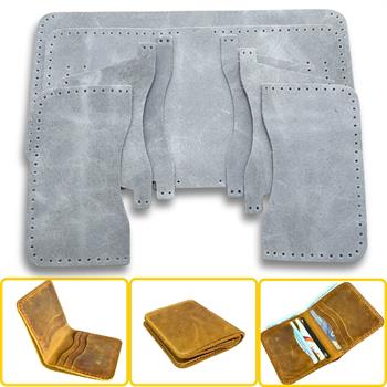 Dara 6 Kartlı Hakiki Deri Cüzdan Kendin Yap Seti, Diy Parça Deri Hobi Kit