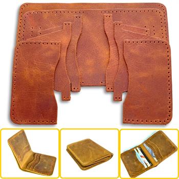 Dara 6 Kartlı Hakiki Deri Cüzdan Kendin Yap Seti, Diy Parça Deri Hobi Kit