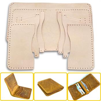 Dara 6 Kartlı Hakiki Deri Cüzdan Kendin Yap Seti, Diy Parça Deri Hobi Kit