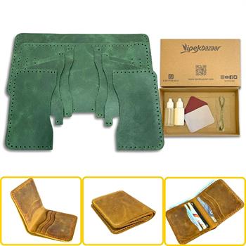 Dara 6 Kartlı Hakiki Deri Cüzdan Kendin Yap Seti, Diy Parça Deri Hobi Kit