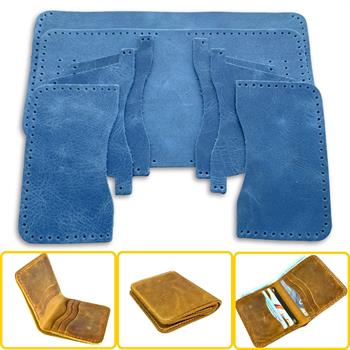 Dara 6 Kartlı Hakiki Deri Cüzdan Kendin Yap Seti, Diy Parça Deri Hobi Kit