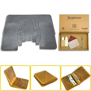 Dara 6 Kartlı Hakiki Deri Cüzdan Kendin Yap Seti, Diy Parça Deri Hobi Kit