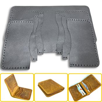 Dara 6 Kartlı Hakiki Deri Cüzdan Kendin Yap Seti, Diy Parça Deri Hobi Kit