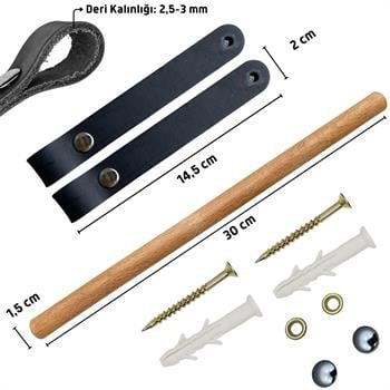 Yapışkanlı Deri & Ahşap Kağıt Havlu Askısı