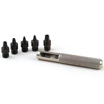 Delik Açma Zımba Set S01, 6 Parça, (1mm-2mm-3mm-4mm-5mm), Deri Hobi El Aleti
