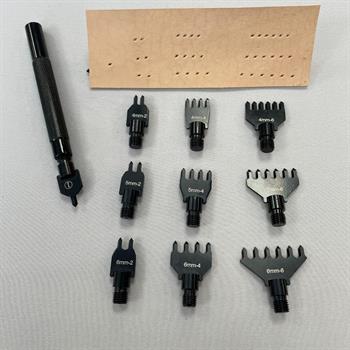 Deri Hobi 10lu Vidalı Zımba Set (Tekli, 2li, 4lü, 6lı),  4-5-6 mm Aralıklı Deri El Aleti 