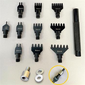 Deri Hobi 10lu Vidalı Zımba Set (Tekli, 2li, 4lü, 6lı),  4-5-6 mm Aralıklı Deri El Aleti 