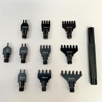 Deri Hobi 10lu Vidalı Zımba Set (Tekli, 2li, 4lü, 6lı),  4-5-6 mm Aralıklı Deri El Aleti 