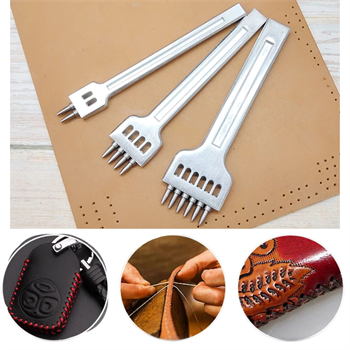 Deri Hobi 3lü Zımba Set 4 mm 2-4-6 Delikli Deri El Aleti