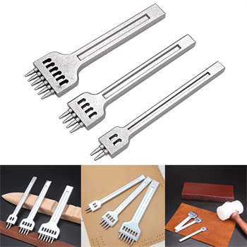 Deri Hobi 3lü Zımba Set 4 mm 2-4-6 Delikli Deri El Aleti