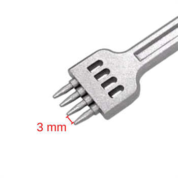 Deri Hobi 3lü Zımba Set 4 mm 2-4-6 Delikli Deri El Aleti