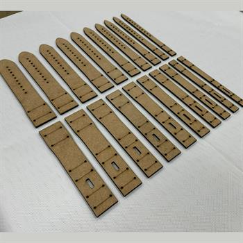 Deri Hobi Saat Kordon Şablonu, 20 Parça Mdf Kalıp 