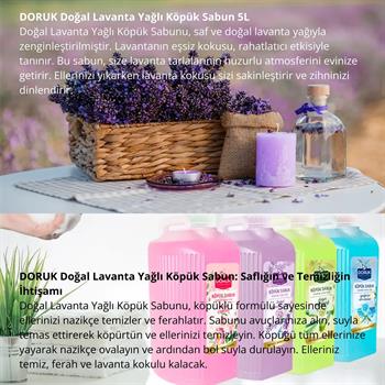 Doruk Lavanta Yağlı Köpük Sabun 5 Litre, 650 ML Hediye
